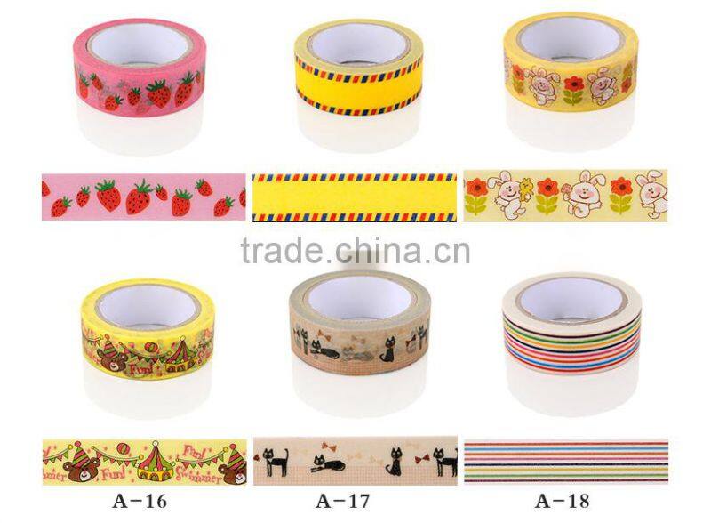 Different colors washi masking tape for scrapbooking