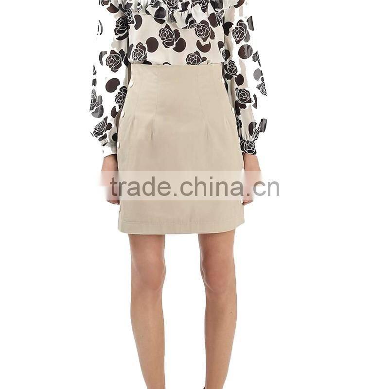 2017 OEM Spring Warm Tone Mini Tight Skirt with Side Fasteners