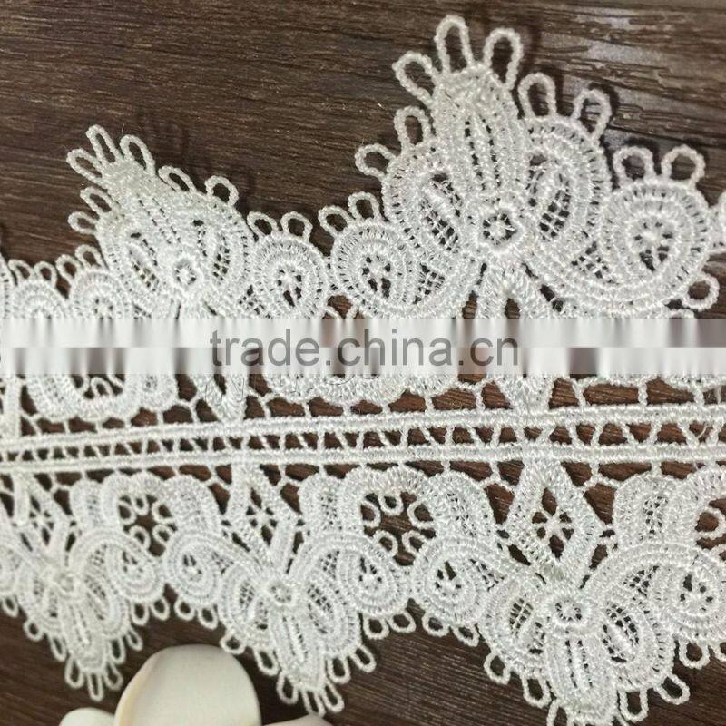 2016 fashion new arrival polyester white color lace trim for bra