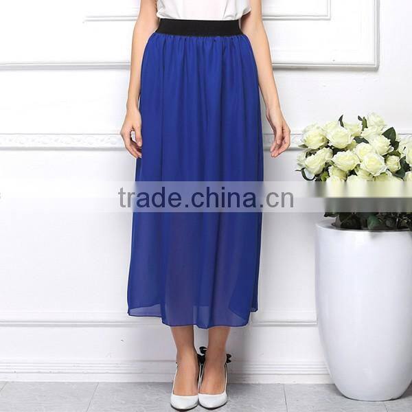 satin black long skirt summer Casual smooth women skirt