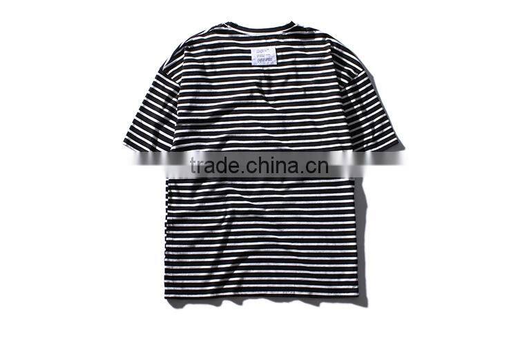 stripe cotton short sleeves t shirt for men