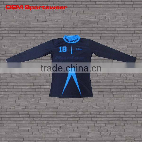 Any size custom printed black blue rash guard