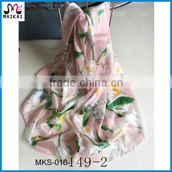 European hot selling printing silk summer fashion beach scarf