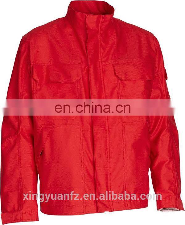 Navy Blue Cotton Fireproof Zip Front Working Suit Jacket