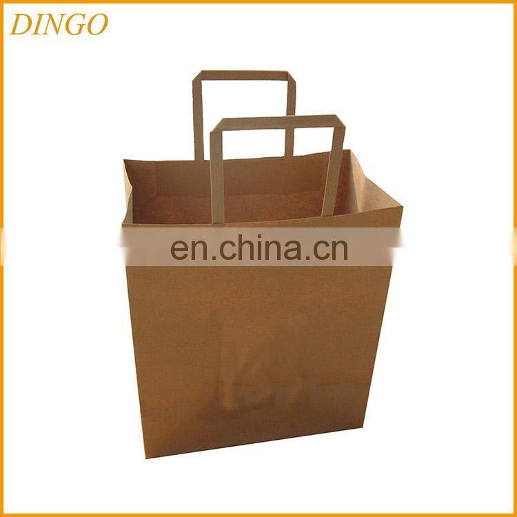 Custom printed food grocery shopping brown kraft paper bag