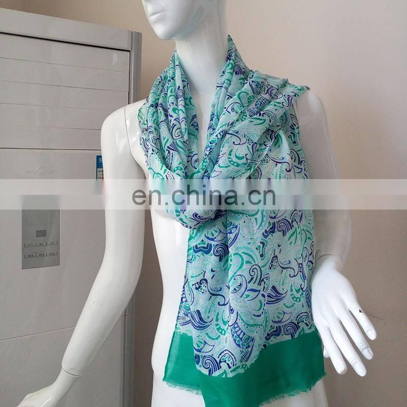 Green 60s rayon scarves women
