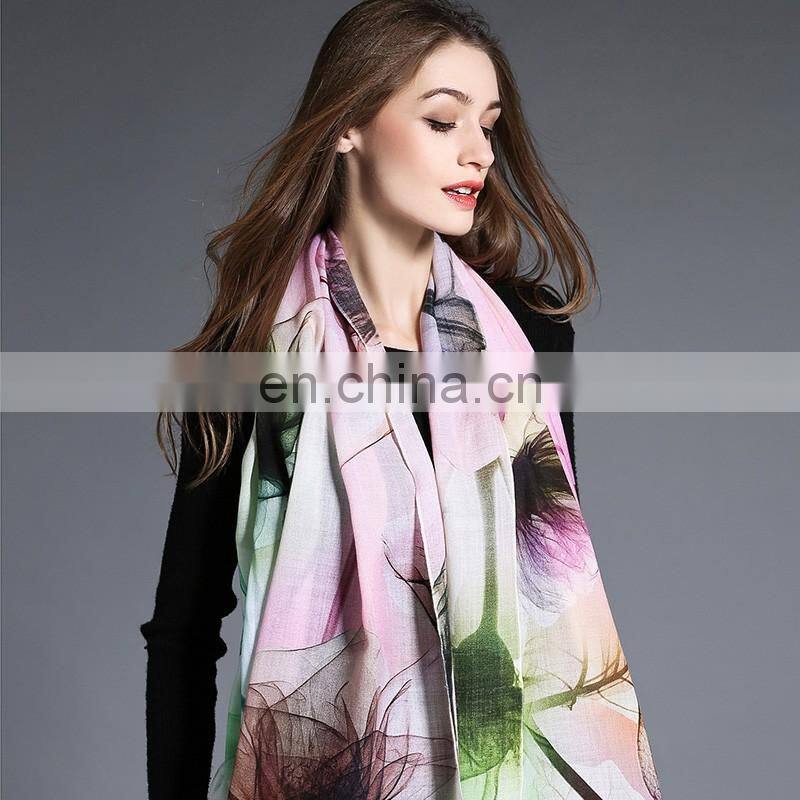 Digital Printing, Woolen Scarf for Women