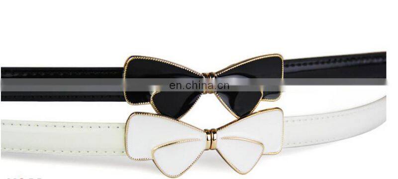 Hot Pink Bow Strap Belt Flower Buckle Adjustable Waist Belts For Dress