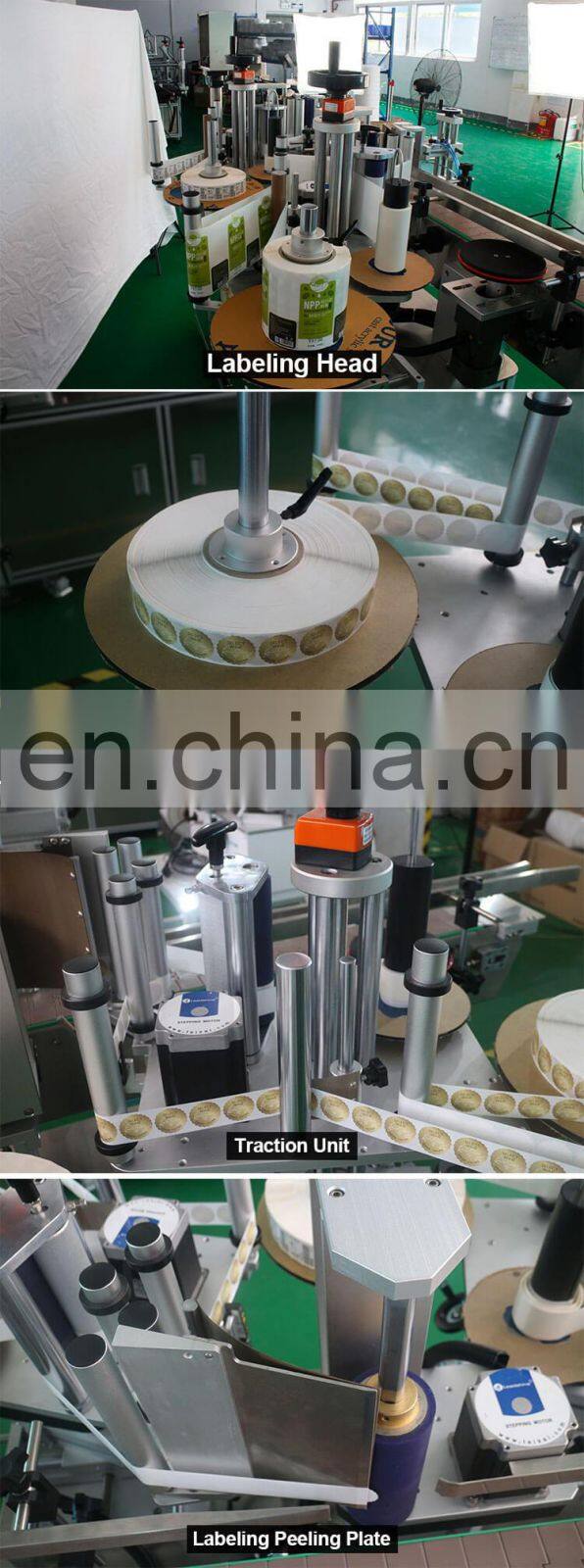 Front and Back Double Head Round Bottle Labeling Machine Plastic Bottle Glass Botlles