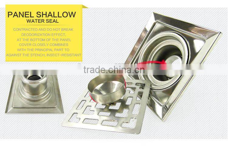 WESDA 3.5inch new style Full set adjustable floor drain with bottom outlet Stainless Steel Floor drain,roof drain, shower drains