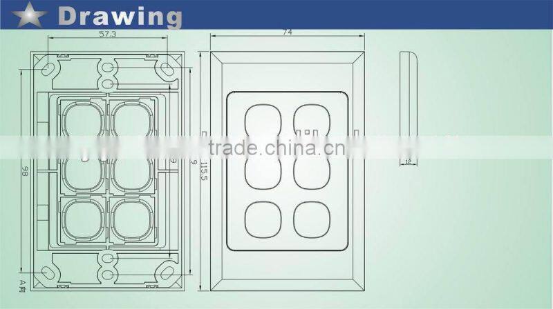 Flame Retardant 6 ports Aus fiber faceplate white