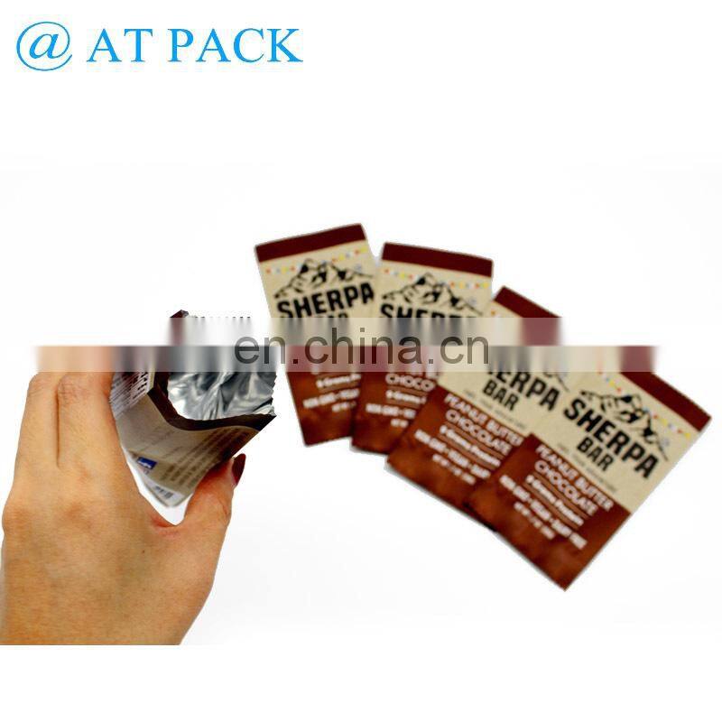 Custom printed chocolate bar packing snack food packaging bag