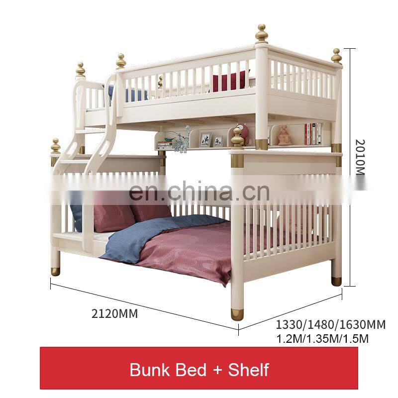 Wooden Bunk Bed Beds with Slide Bedroom Furniture for Mother and Child Bed