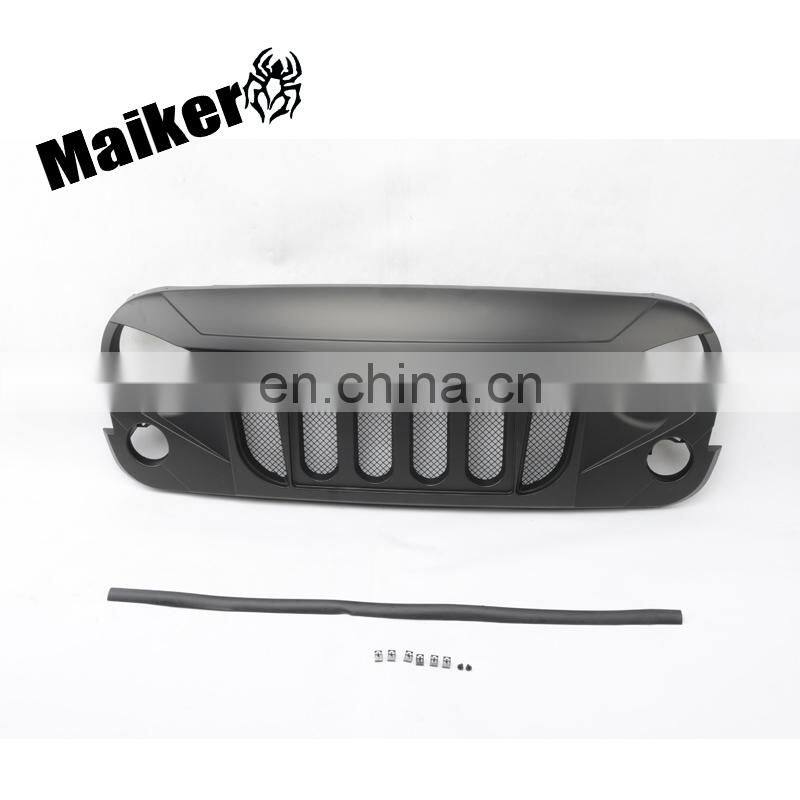 4*4 Front Grille with Mesh for Jeep Wrangler JK 2007-on Car Accessories Black Grille
