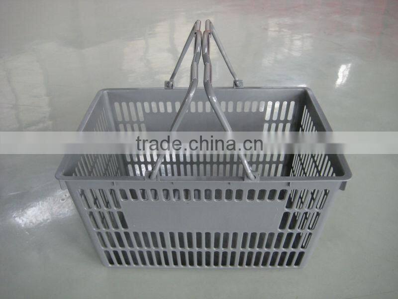 green plastic basket for supermarket store grocery