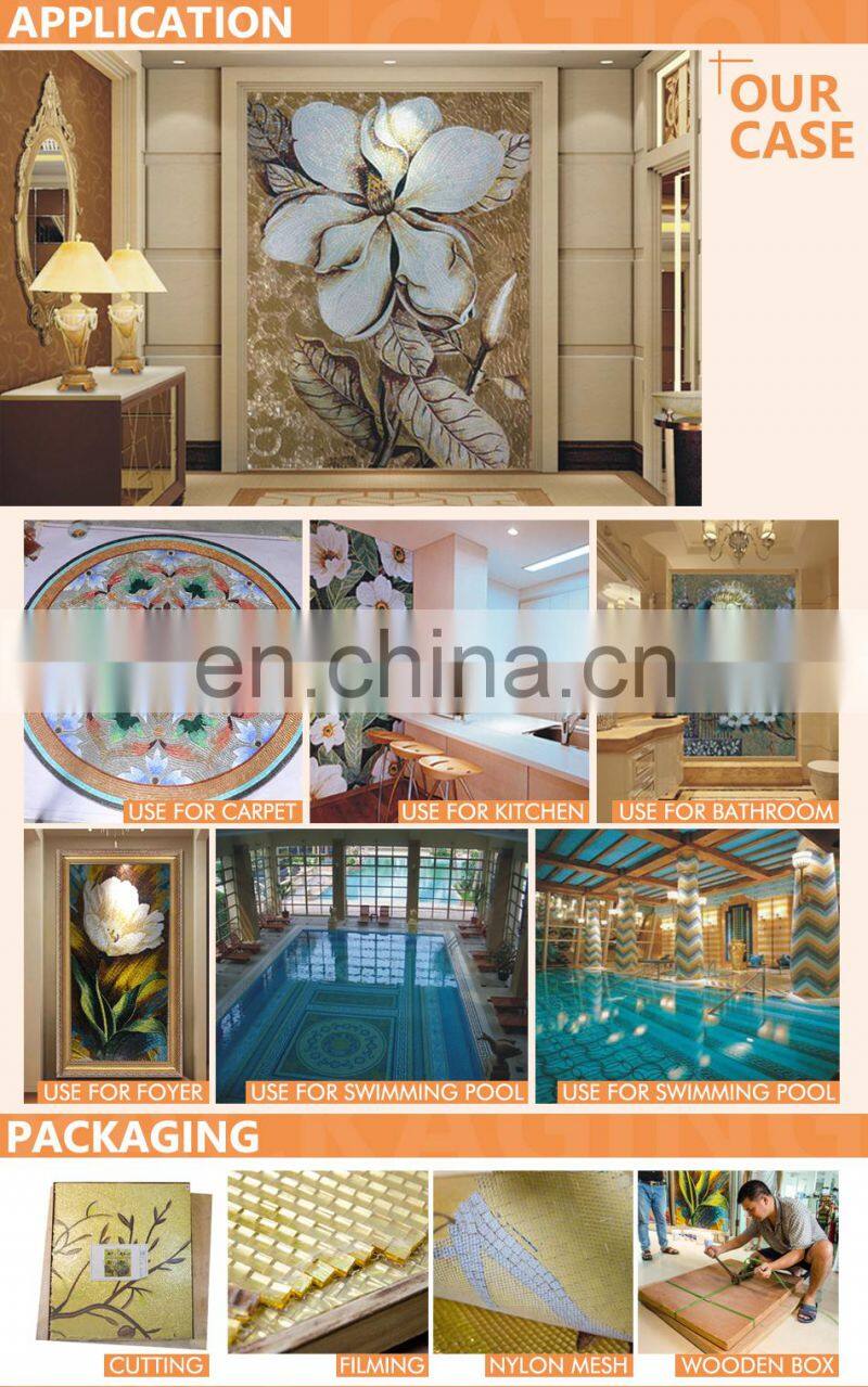 Foshan modern hand made custom 3d bird tile mosaics mural