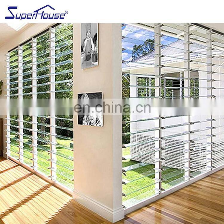 Superhouse australia use high quality glass fixed louver window aluminium adjustable louver window for villa