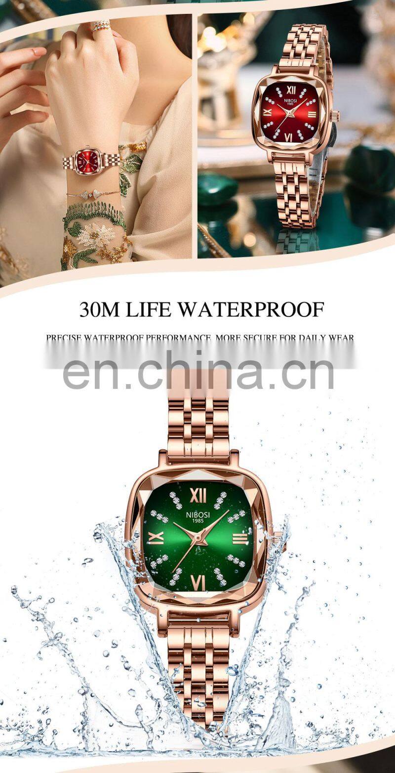 2022 NIBOSI Luxury Women Quartz Watches Ladies Creative Bracelet Wristwatches Female Clock Relogio Feminino Montre 2535