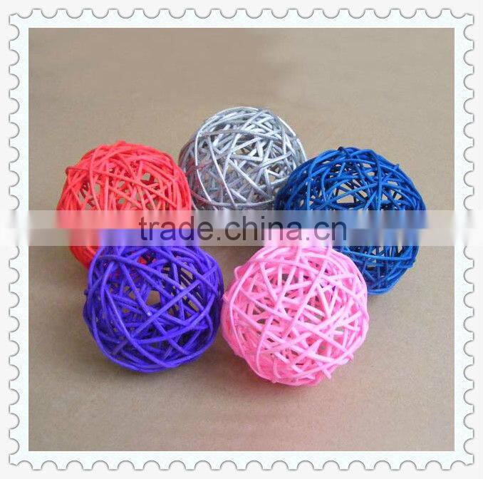 personalized colorful weaving rattan christmas ball