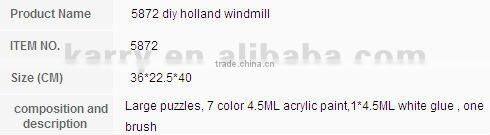 Wood art kits holland windmill FSC certified