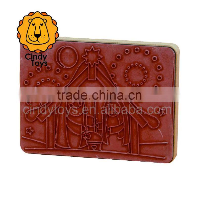 Wooden Rubber Stamps Nativity Scene 1 pcs for Christmas