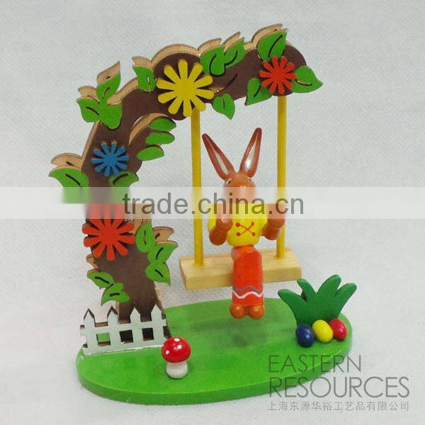 Wooden Rabbit Easter Table Decoration
