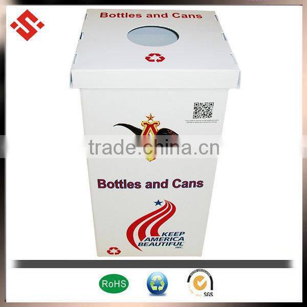 2014 custom cheap corrugated plastic dustbin type
