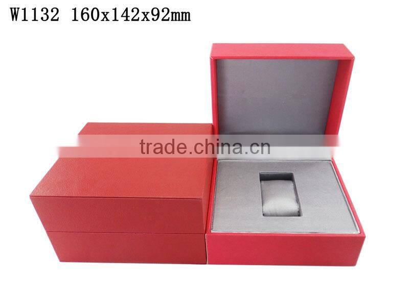 Fashion Red High Quality Leather Covered Jewelry Watch Gift Box Hand Made W1132