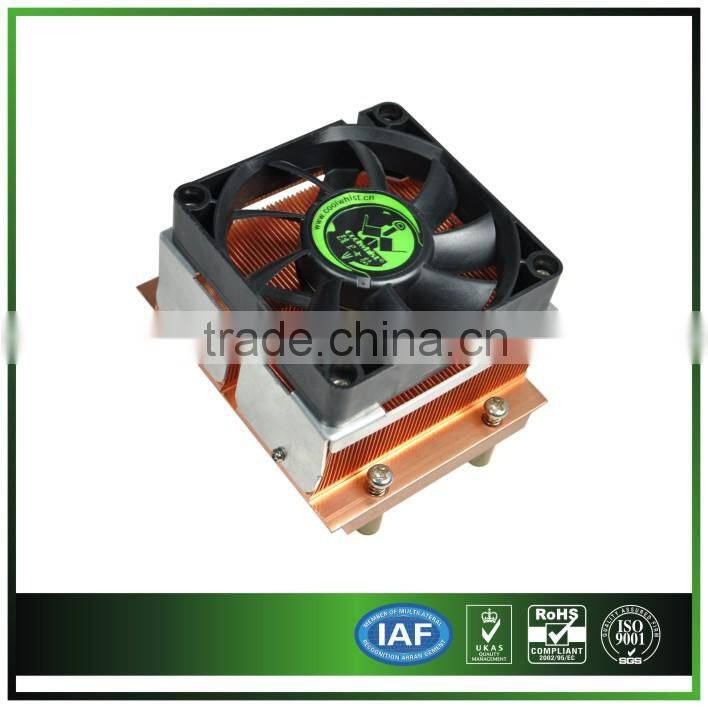 Copper skived heat sink for 1 U server