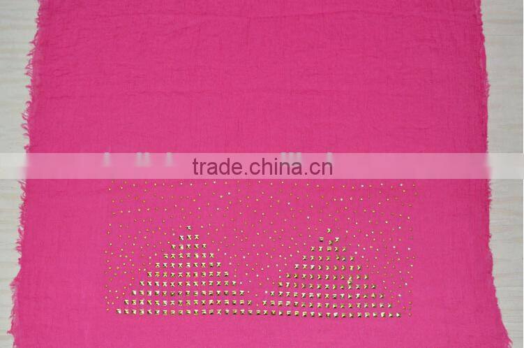 Wholesale Cotton Stone Beads Fashion Muslim Scarves