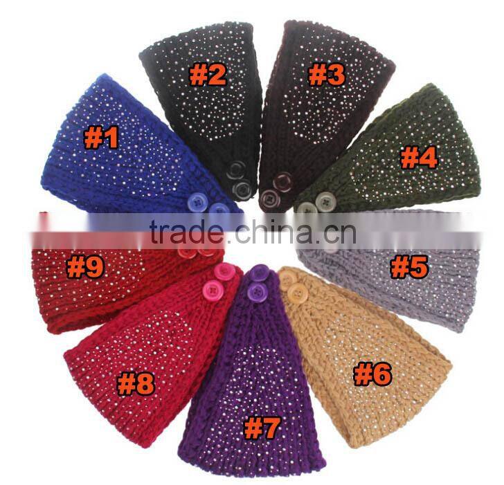 Fashion Winter Knit Rhinestone Girls Headband
