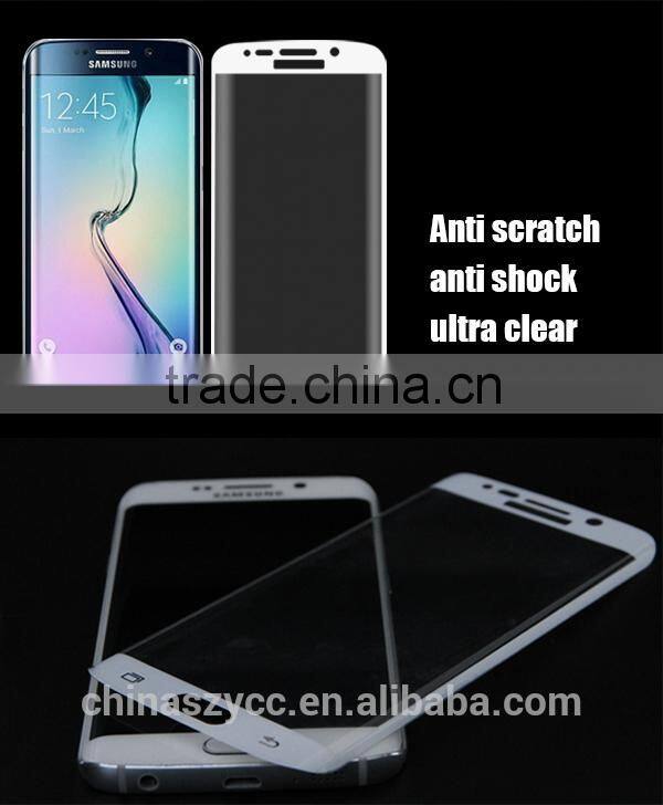 Full Screen Coverage Tempered anti-shock Glass cover for Samsung Galaxy S6 s7 Edge Cover Edged Part Cuved Glass Protecive Film