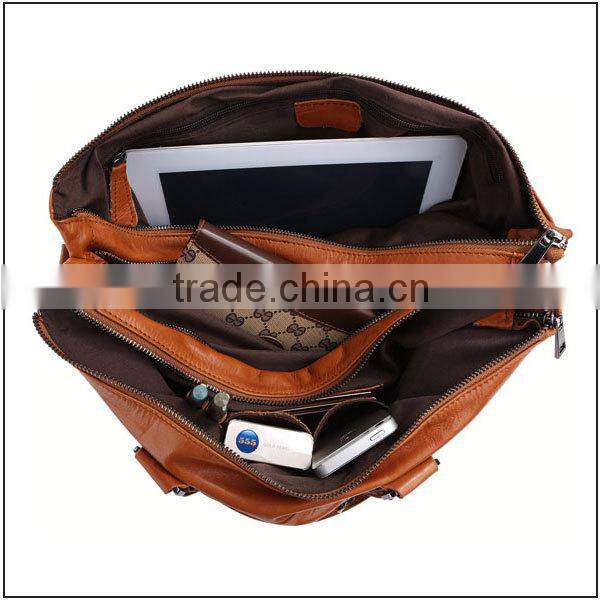 100% genuine leather handbags long strap messenger bag china