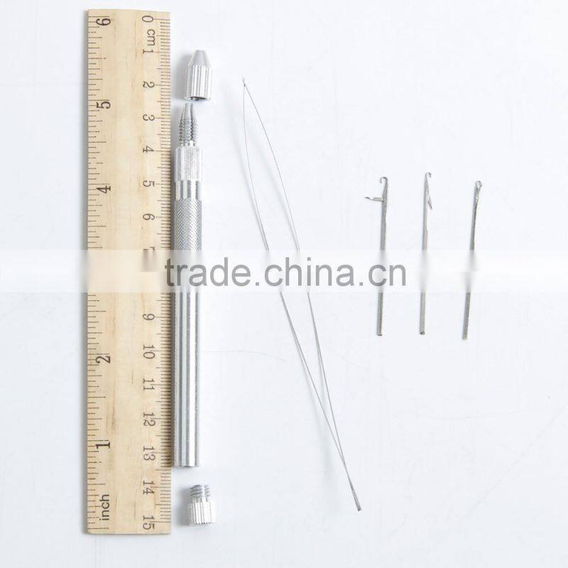 high quality wooden and metal loop threader for hair extension tools