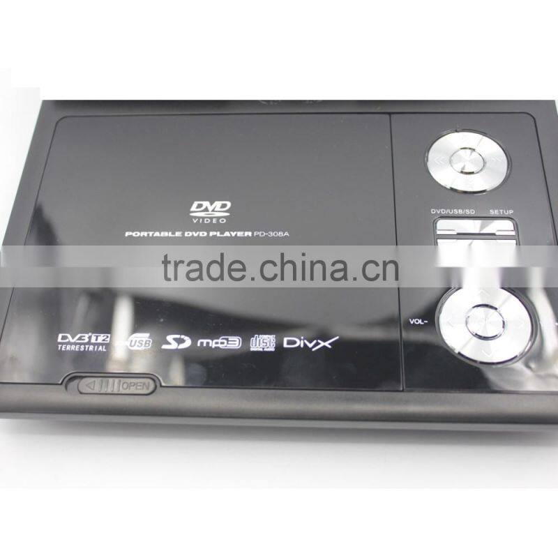 new year promotion! 9 inchs super thin portable dvd player with 270 degree rotation TFT LCD screen