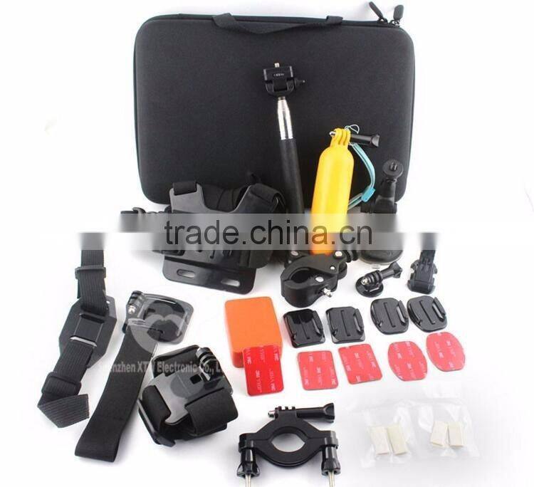 OEM Top supplier of gopros camera accessories set with chest strap head strap monopod For go pro camera