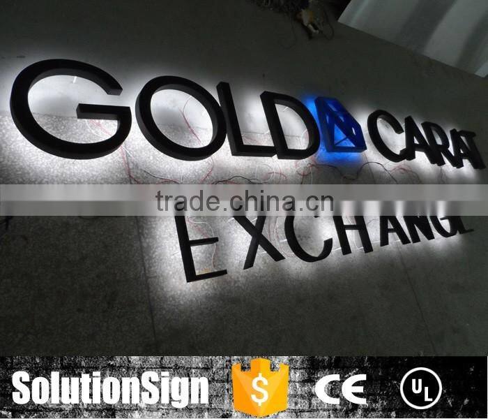 Custom led backlit stainless steel signs channel letters