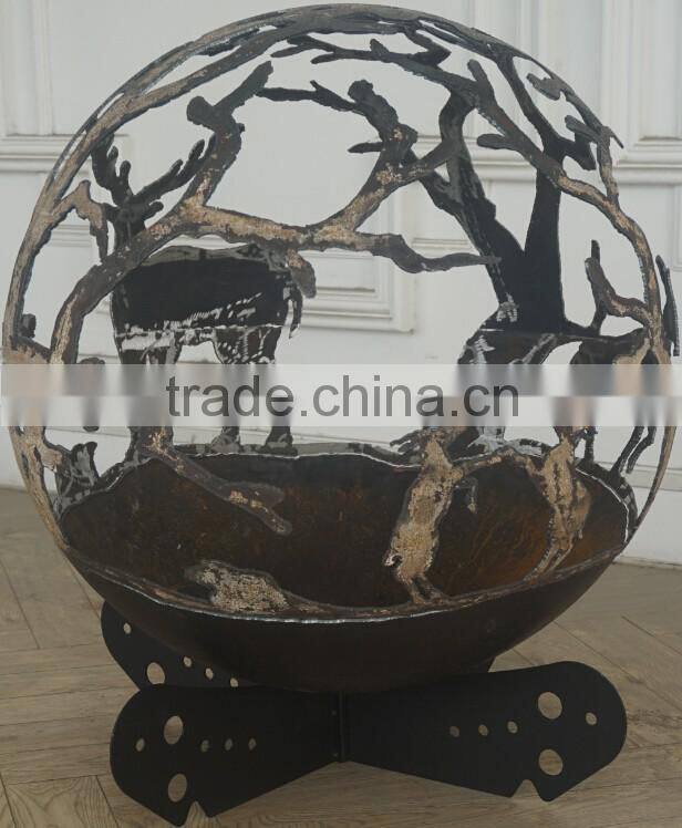 Metal Sphere Fire Pit Ball Iron Cast Outdoor Fire Pit/Portable Fire Pit/Garden Treasures Fire Pit
