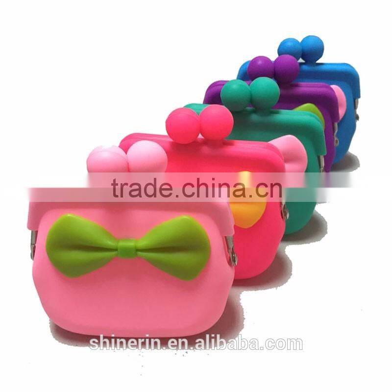 Women Clutch Gift Purse Mini Metal Clip Coin Pouch Promotion Change Money Silicone Wallet