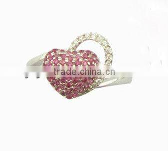 hot fashion heart shaped jewelry set/ring and earring/fashion set