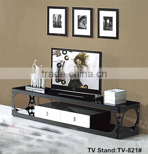fancy design high black gloss glass top TV stand TV-818#