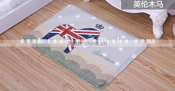 hotel modern floral pattern floor bathroom cowhide rug