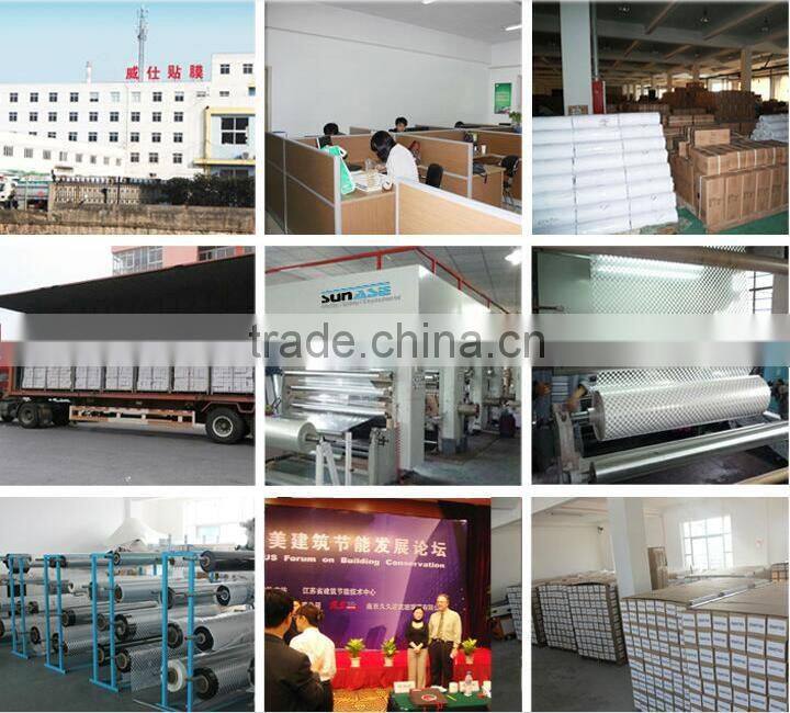 2015 new product blue transparent decorative window film Self Adhesive stained glass window film for home