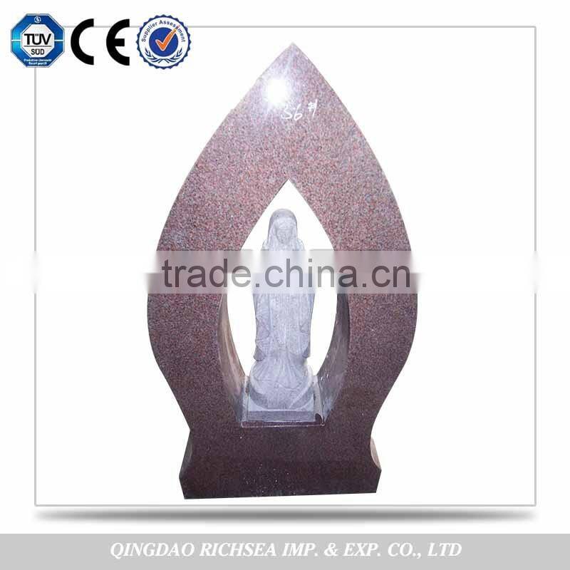 With QC Department New Design Cheapest Stone Pink Granite Tombstone Headstone Supplier