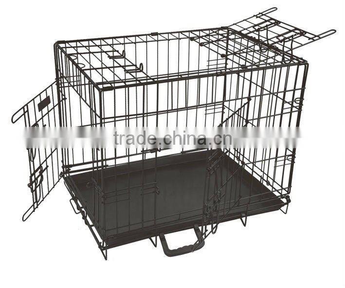 Wire Dog Crate Cage 3 Doors Top Open Wall Divider