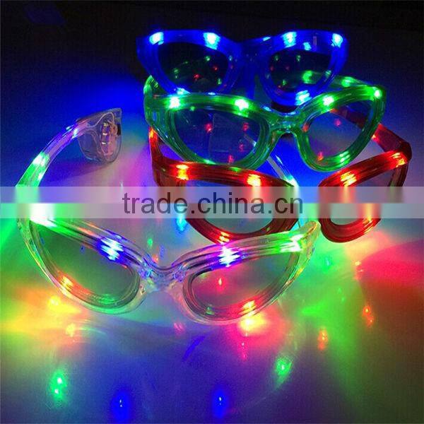 plastic flashing led glasses with flashlight glasses with led for party