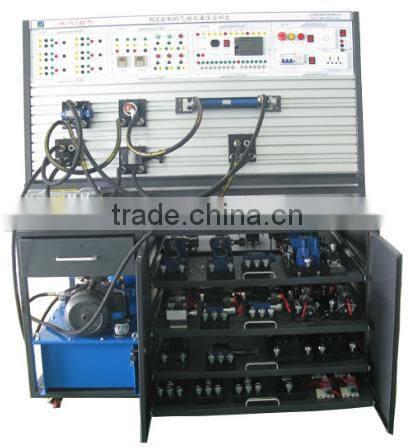 PLC Control Double Side Pneumatic and Hydraulic Training Equipment/Hydraulic Trainer/Pneumatic Trainer(XK-QDYY1A)for School Lab