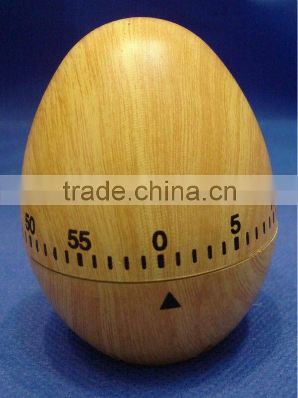 Wood Made Egg Shaped Mechanical Timer