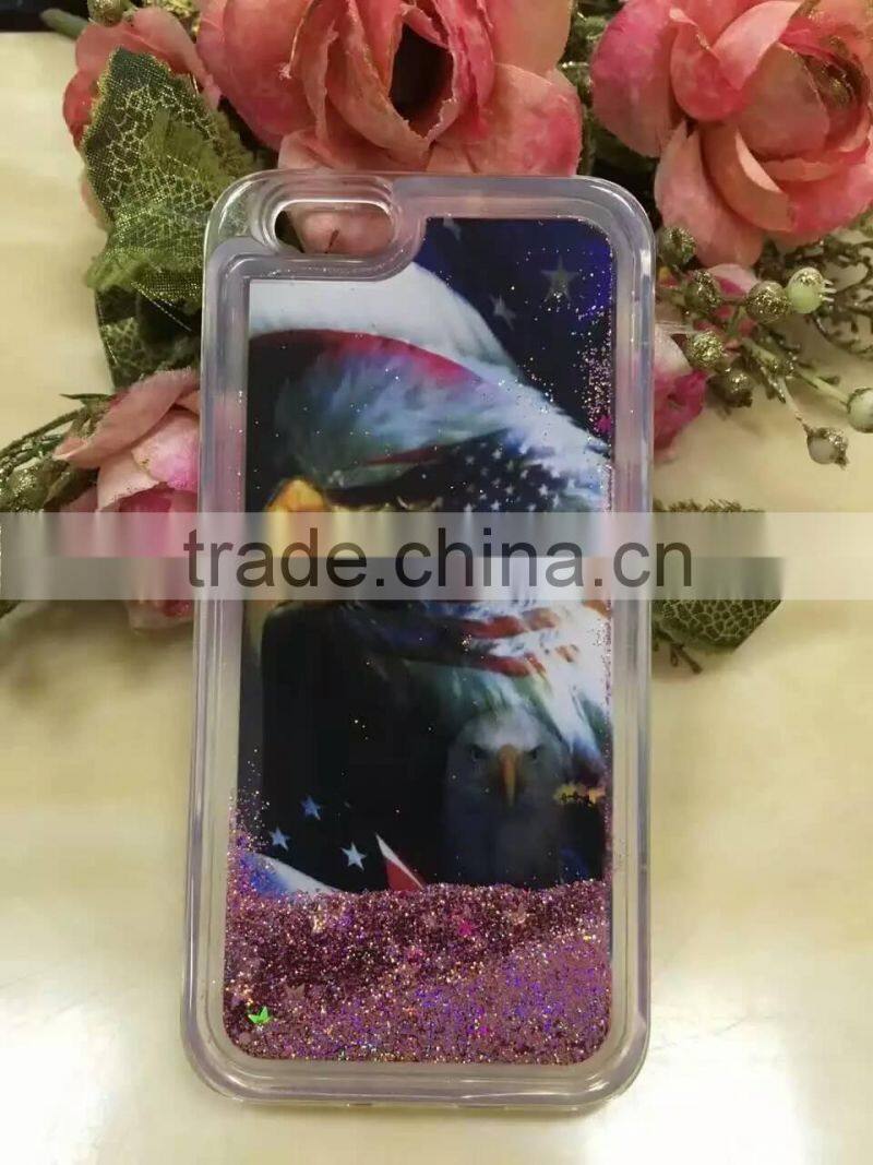 USA UK Flag Liquid Glitter Stars Bling Moving Latest Design TPU Case Cover For iPhone & Samsung