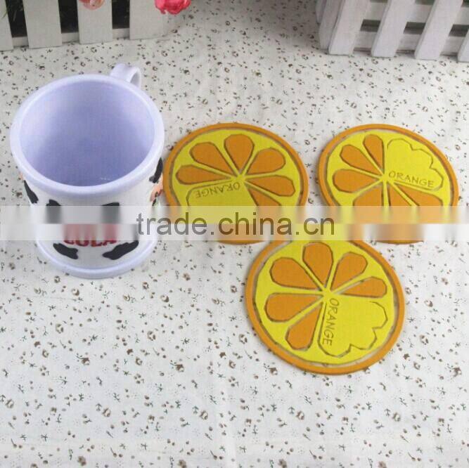 plastic soft pvc apple shape coaster